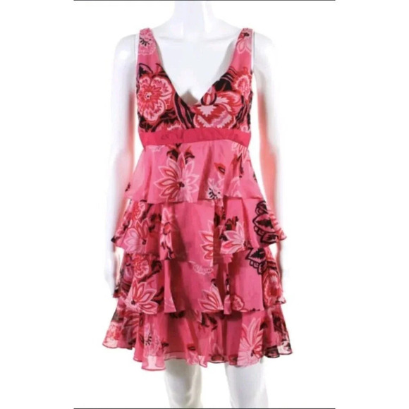 Tibi Dresses & Skirts - Rare Vintage 90s Y2K Tibi 12Silk Floral Tiered Layered Bow Feminine Fairy Barbie